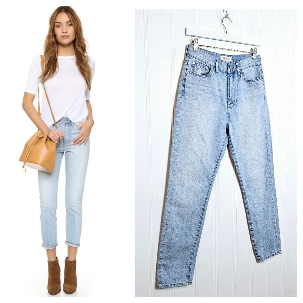 Madewell Jeans 27 Perfect Summer High Rise Straight Leg Light Wash Cotton Blue